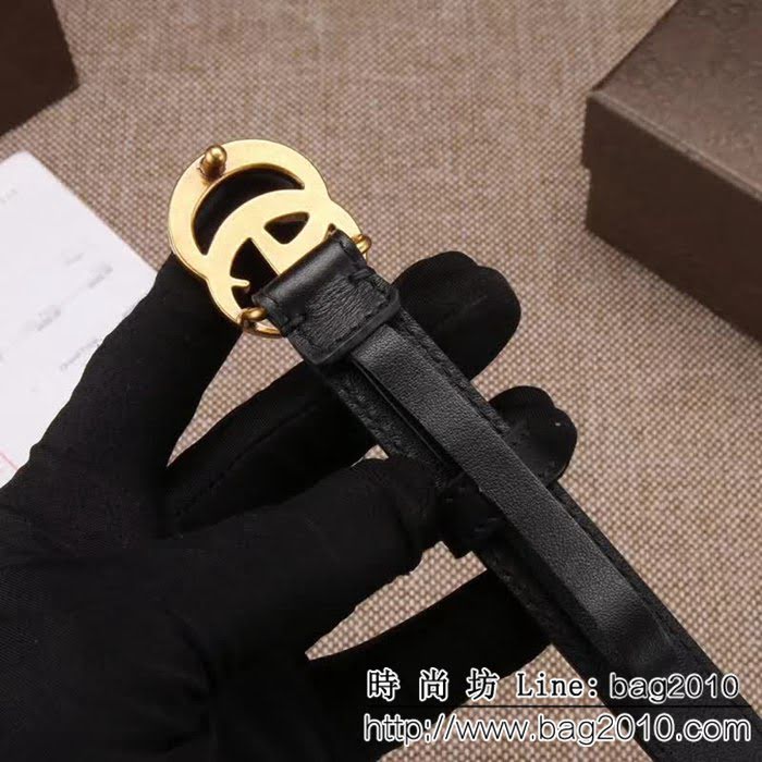 古馳CUCCI 經典款式小牛皮暗紋雙G商務休閒板扣皮帶 男女同款 GHG1643